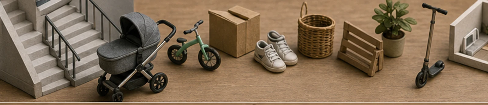 Editoriales Mietex26-Motiv zu Kinderwagen und Gegenstände im Treppenhaus – Grundlagen