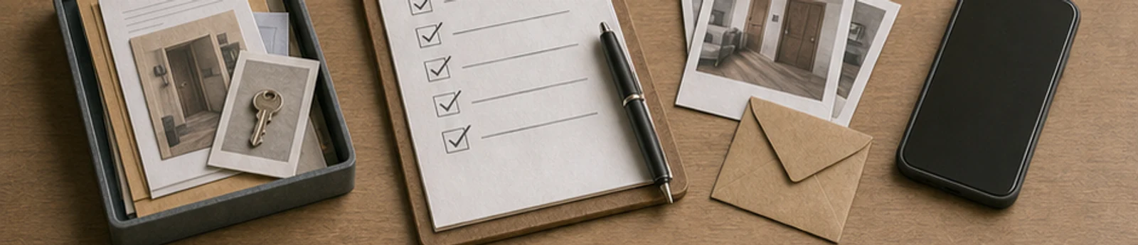 Editoriales Mietex26-Motiv zu Schlüsselrückgabe – Checkliste